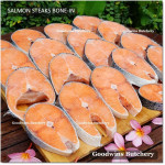 Salmon BONE-IN Atlantic Chile frozen LARGE SIZE whole fish head-on +/- 5 kg/pc length 27" 75cm (price/kg)